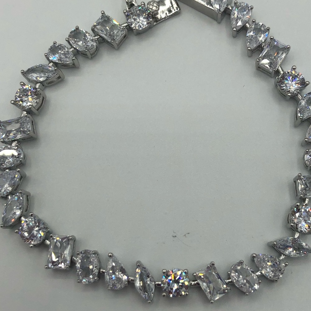 14ct Multi-Stone Tennis Bracelet - Picture 15 of 16